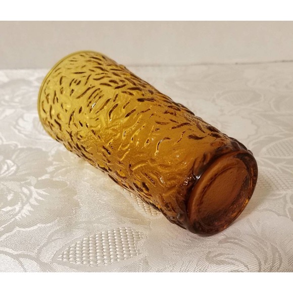 Anchor Hocking 64oz Amber Glass Milano Lido Ball Pitcher And Four 16oz Tumblers - Picture 6 of 9